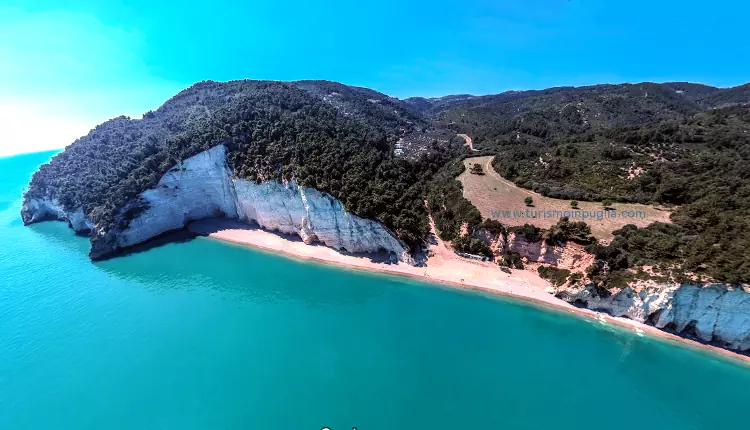 La straordinaria costa della spiaggia di Vignanotica, una delle zone più belle in Puglia.