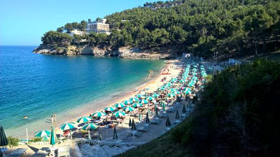 The beach of Pugnochiuso in Gargano.