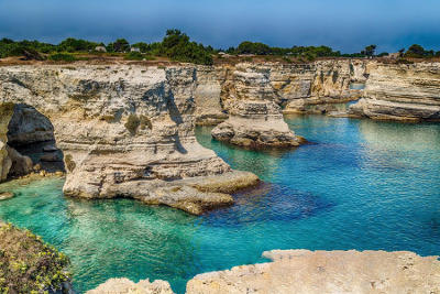 Salento, torre Sant'Andrea sulla costa adriatica.